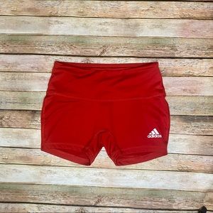 Adidas red bike shorts 4” inseam Medium